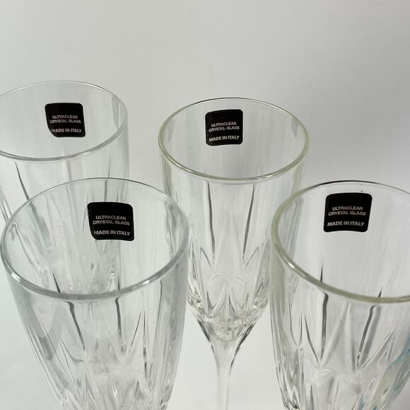 RCR Cristalleria Italiana for Disaronno Champagne Flutes Set of 4 Crystal 9.25" - Picture 3 of 9